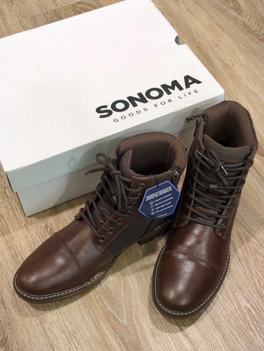 ❤️😎 NIB Sonoma Men's Dark Brown Side Zip  Dress Boots size 8.5 Med ❤️😎